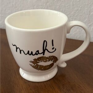 Muah ! Gold Lips Coffee Mug by Clay Art